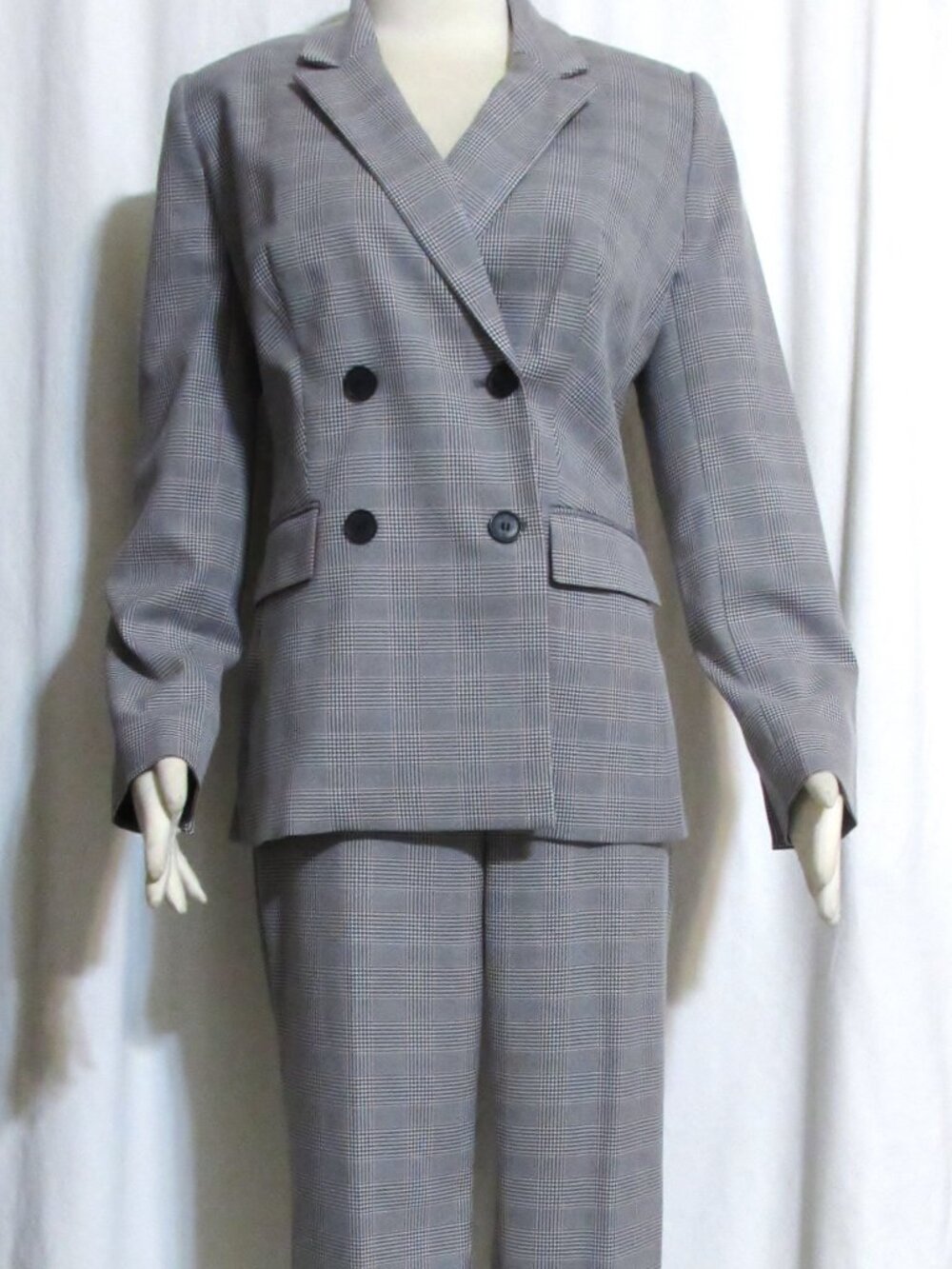 Womens Ladies THE LIMITED Black & White Plaid Jacket & Pants Suit 6 Orig $199
